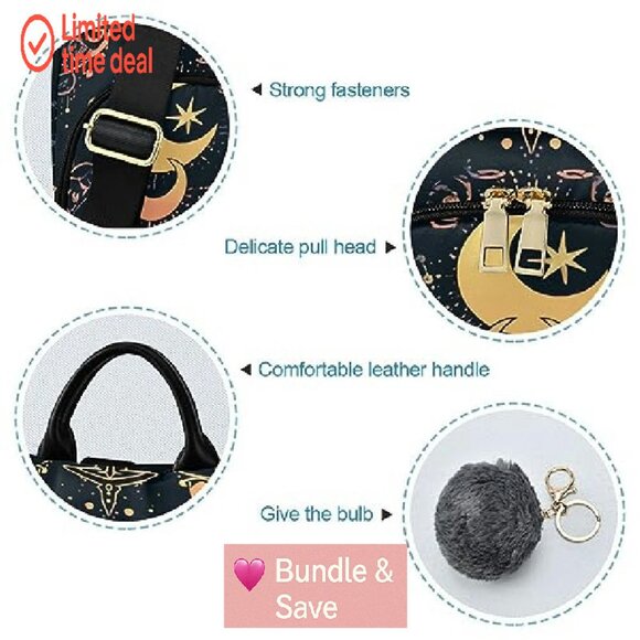 Anti-Theft Laptop Backpack with Plush Ball, 13-14 Inch, Polyester - Picture 7 of 7